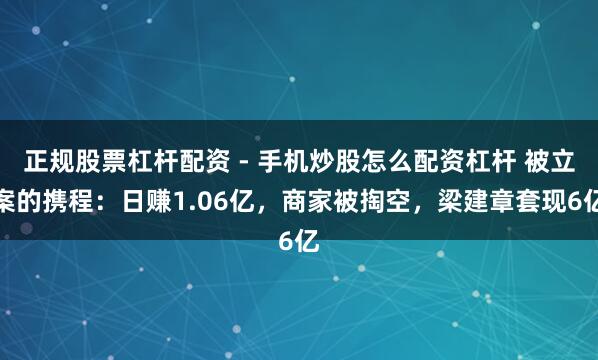 正规股票杠杆配资 - 手机炒股怎么配资杠杆 被立案的携程：日赚1.06亿，商家被掏空，梁建章套现6亿